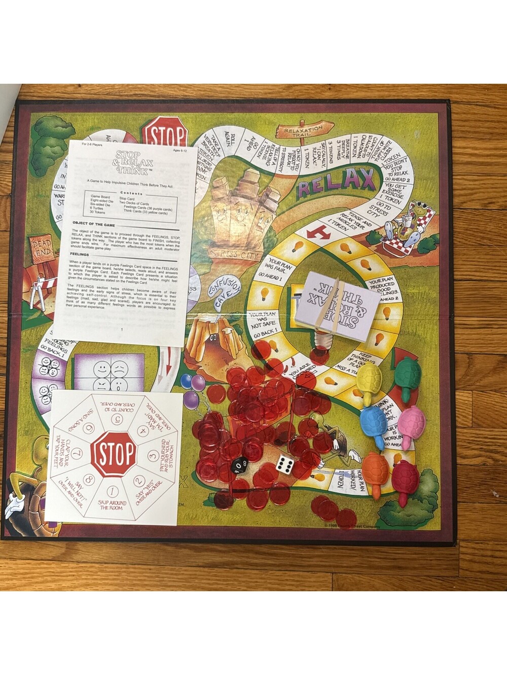 Stop Relax & Think Board Game Impulsive Behavior Therapy Complete 1990 children